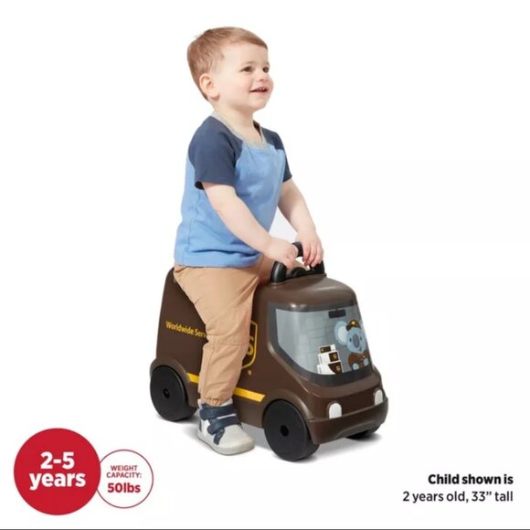 NEW Radio Flyer UPS Delivery Truck Toy Car Baby Toy Pretend Play Ride On Push - Picture 4 of 16